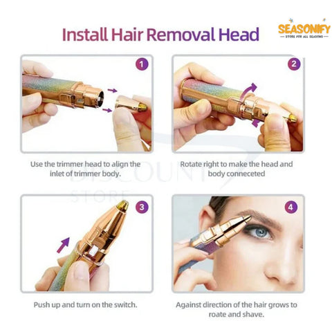 2 In 1 Rechargeable Flawless Eyebrow & Facial Hair Remover